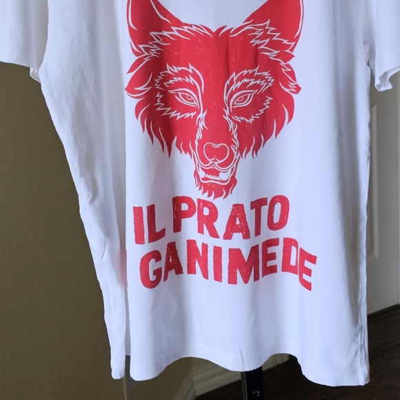 Gucci Printed Guccification White Logo & Wolf Printed Cotton T-shirt Sz S UNISEX - Picture 6 of 12